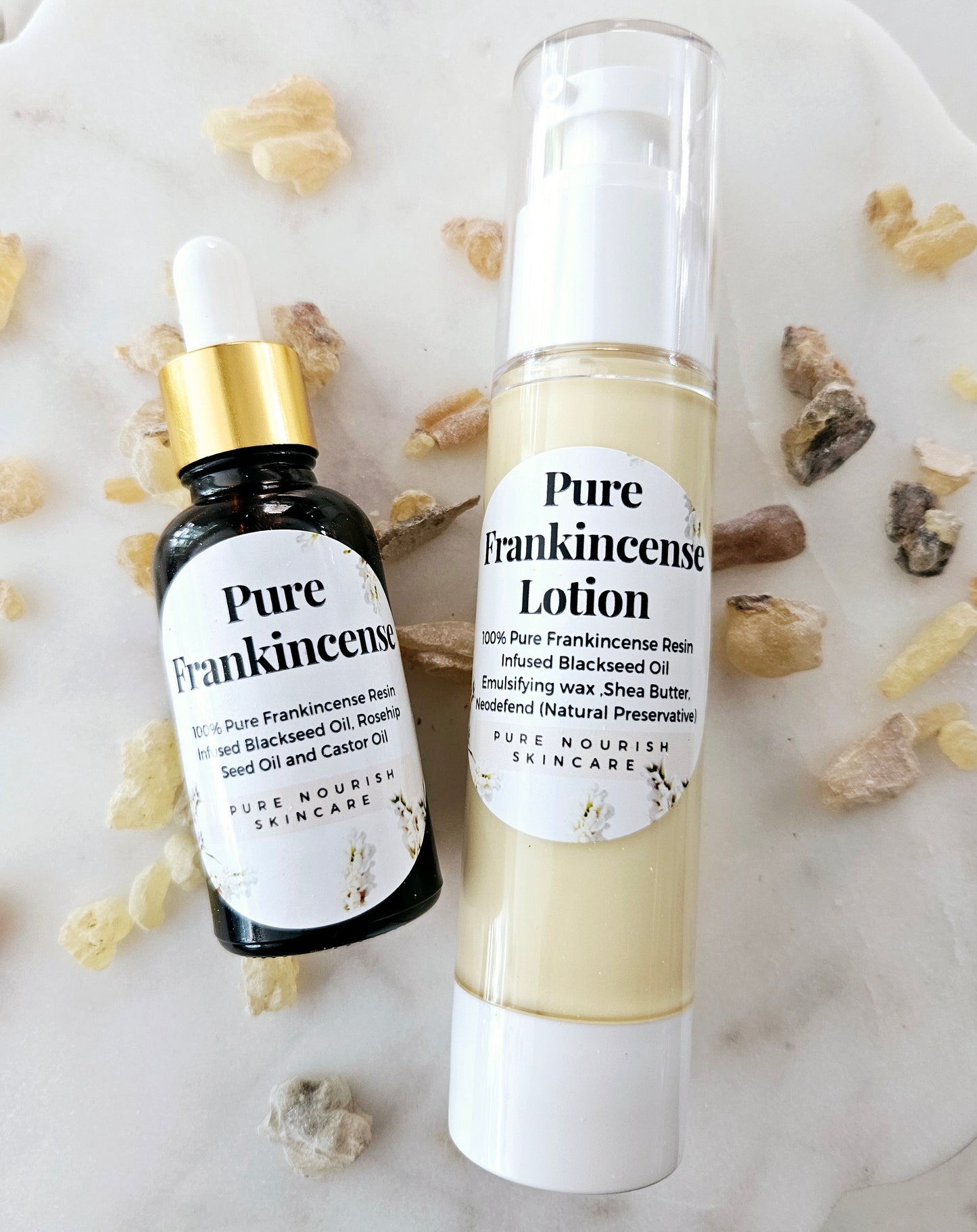 Frankincense Resin Infused Oil and Lotion Set