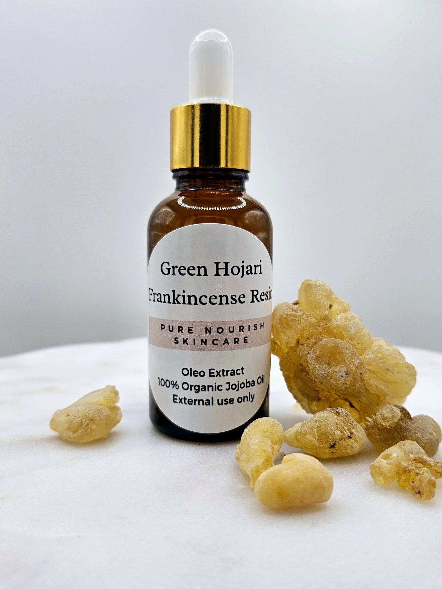 Green Hojari Frankincense Resin Infused Jojolba Oil