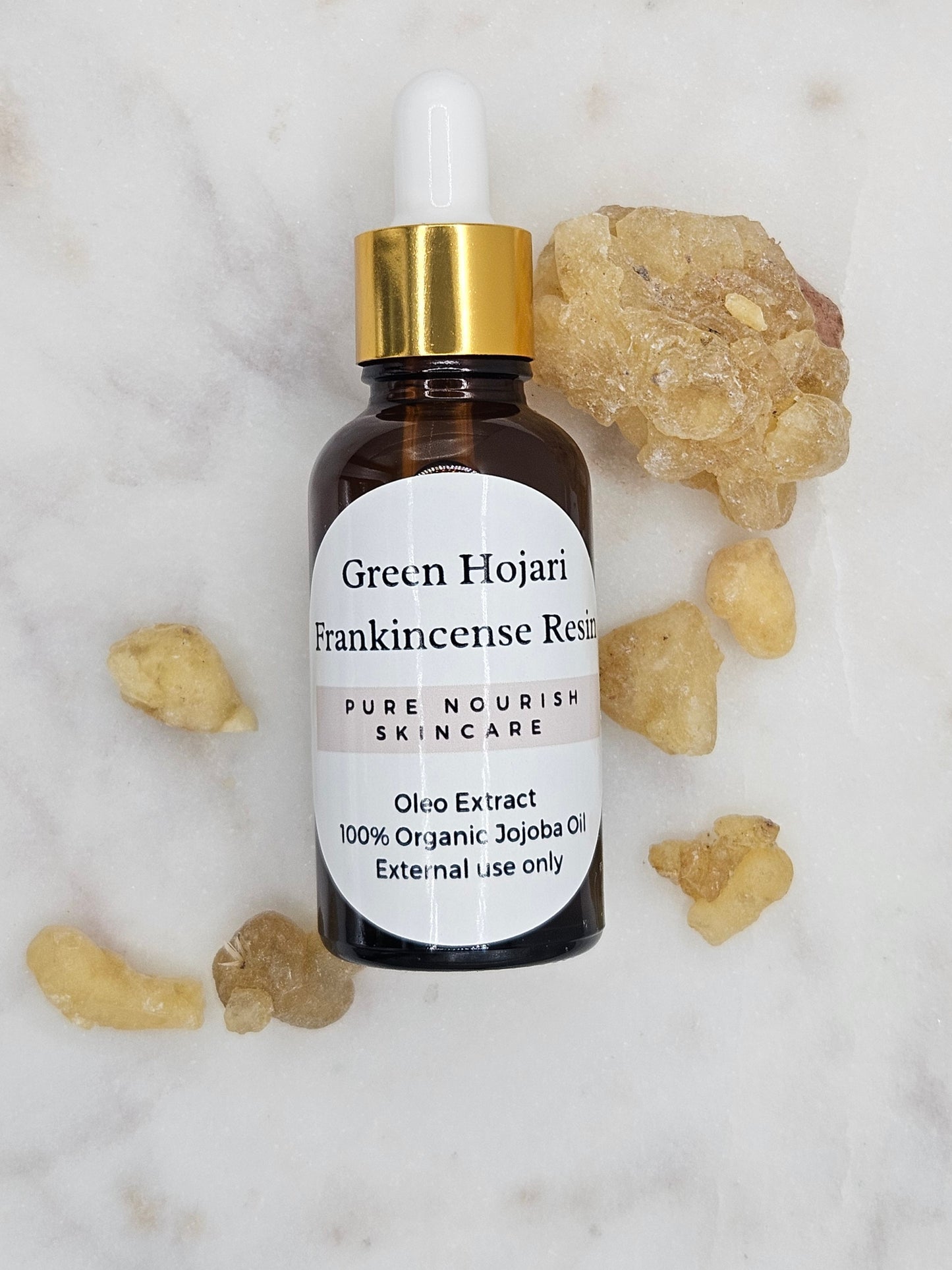 Green Hojari Frankincense Resin Infused Jojolba Oil